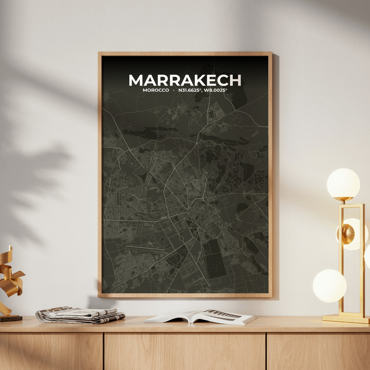 Marrakech Sable Map Poster