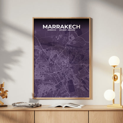 Marrakech Dusk Map Poster