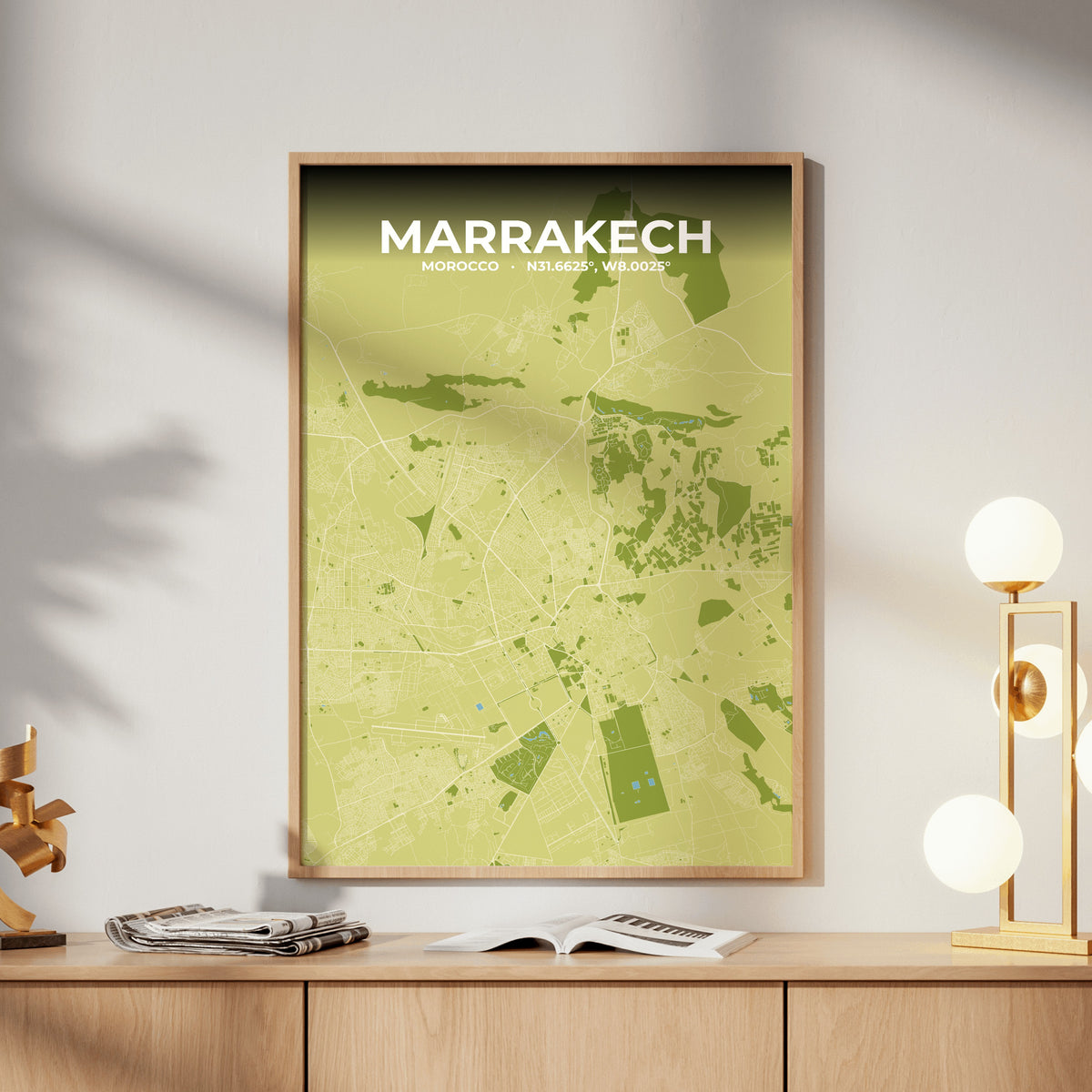 Marrakech Fern Map Poster