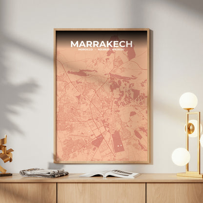 Marrakech Blush Map Poster
