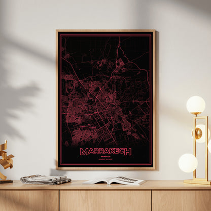 Marrakech Phosphor Map Poster - System Alert