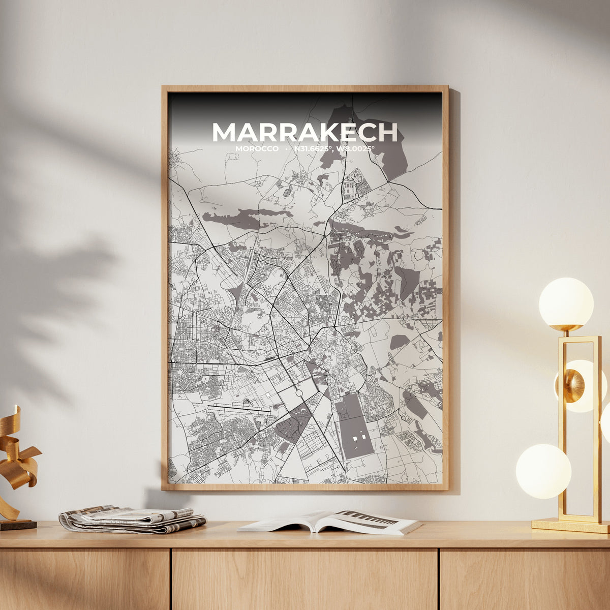 Marrakech Ash Map Poster
