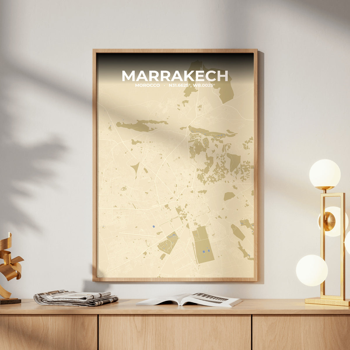 Marrakech Barn Map Poster