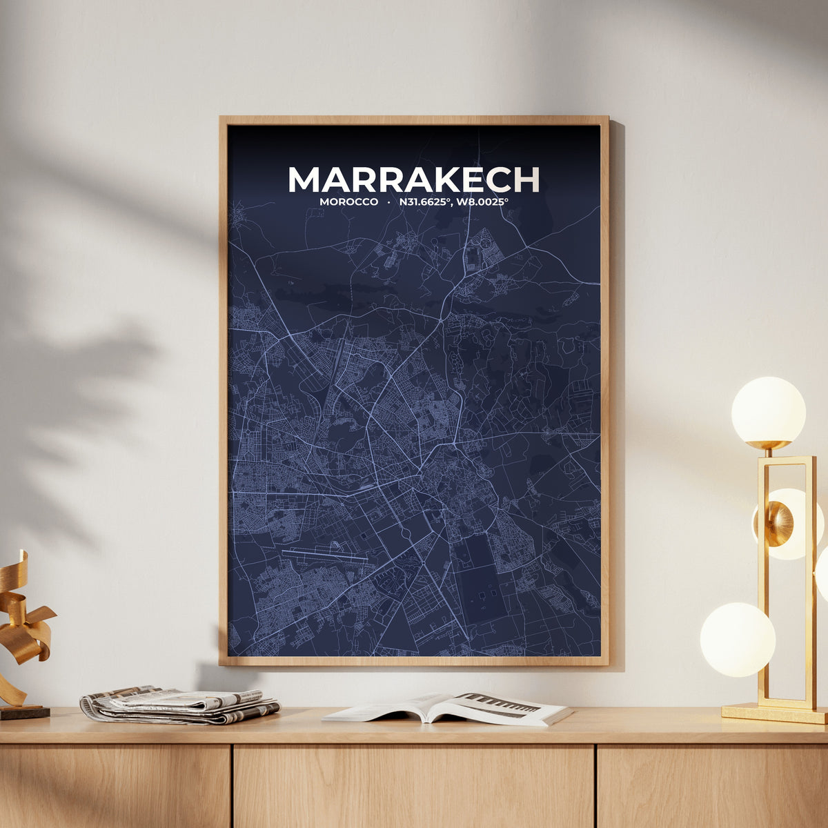 Marrakech Tide Map Poster