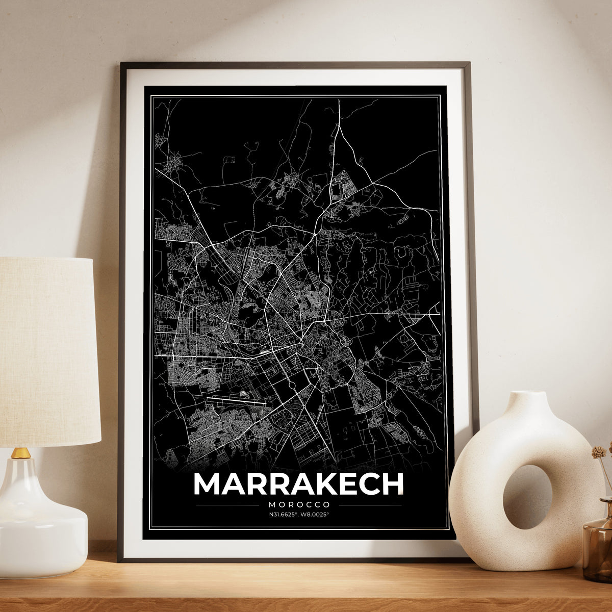 Marrakech Modern Map Poster