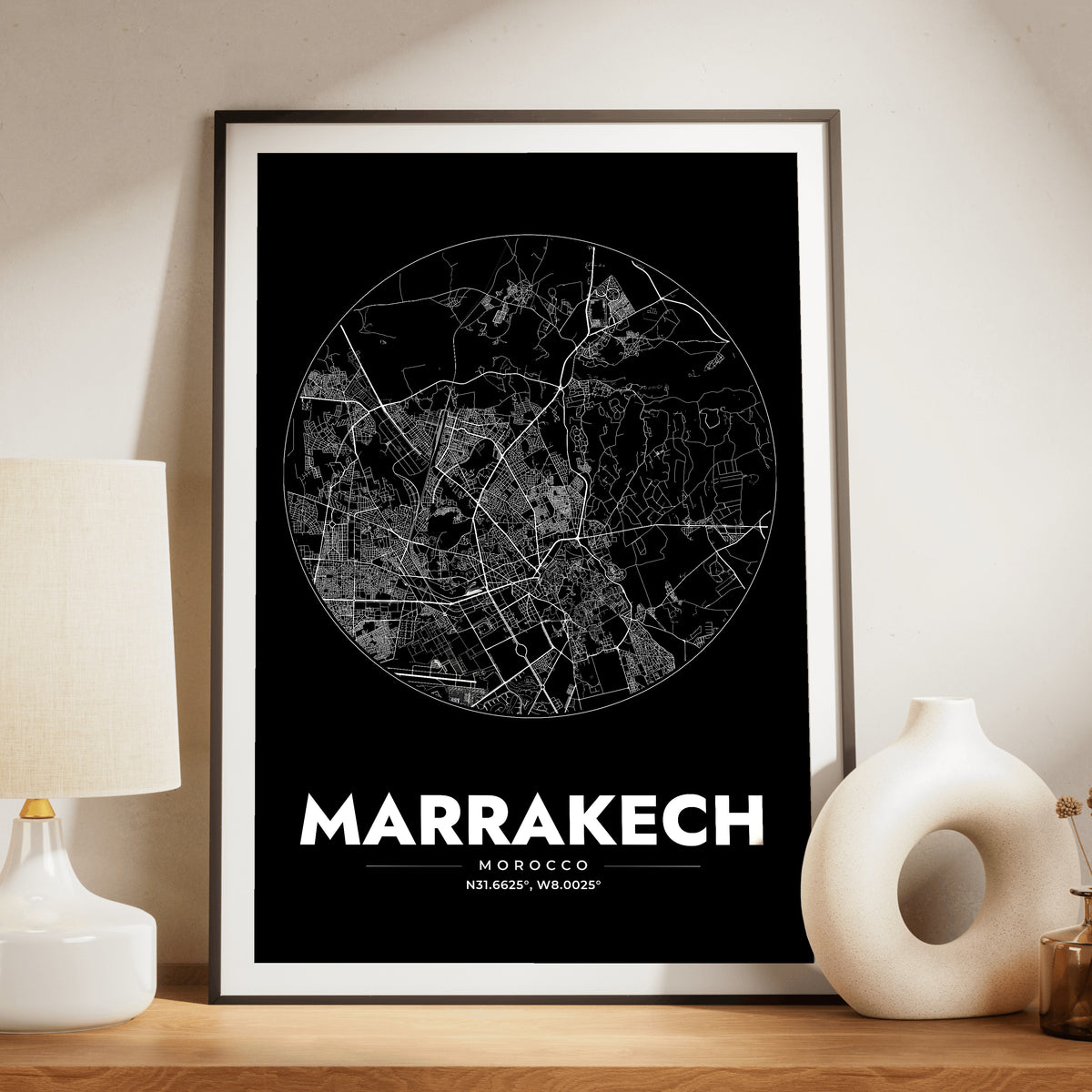 Marrakech Spot Map Poster