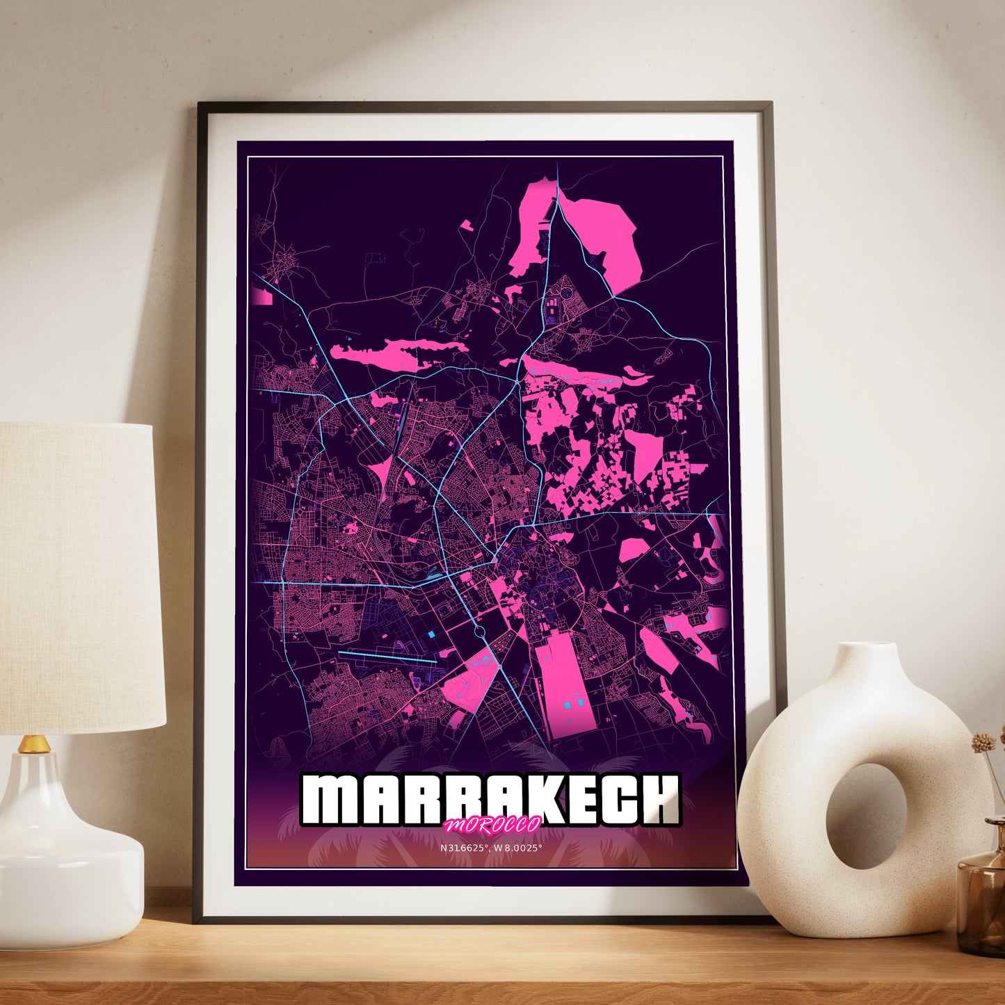 Marrakech GTA Map Poster