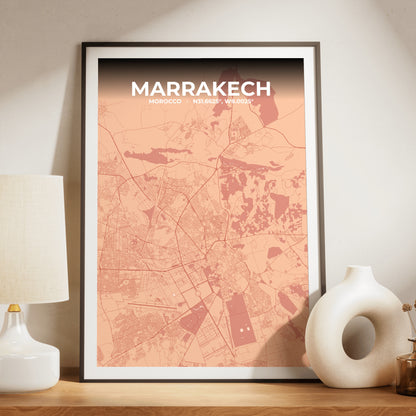Marrakech Blush Map Poster