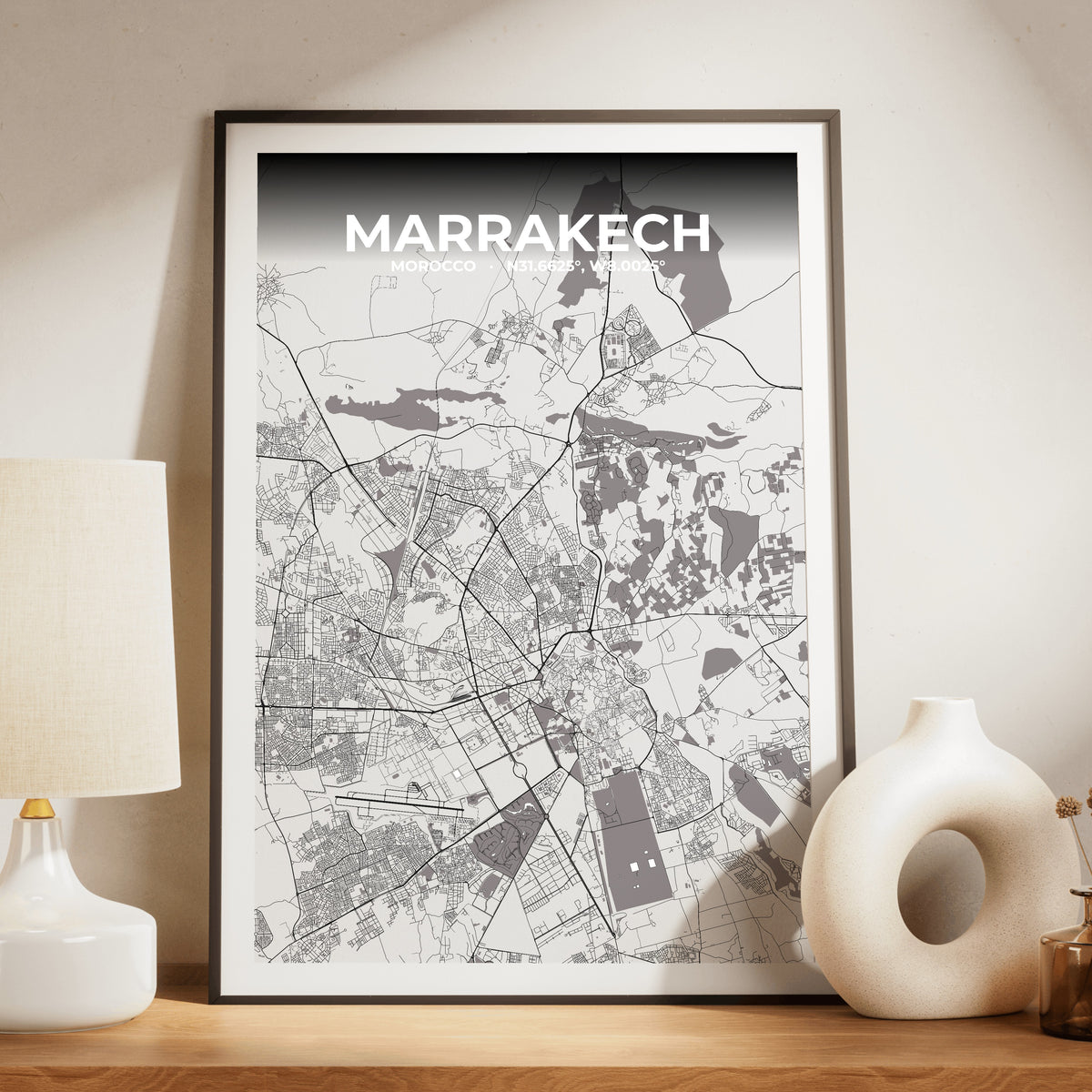 Marrakech Ash Map Poster
