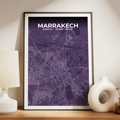 Marrakech Dusk Map Poster