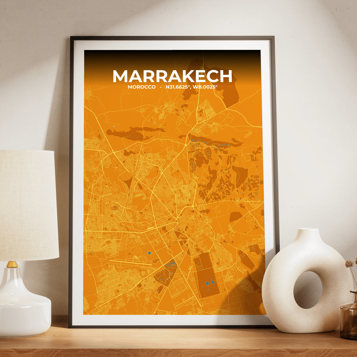 Marrakech Scorch Map Poster