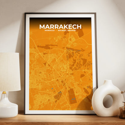 Marrakech Scorch Map Poster