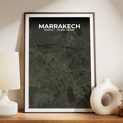 Marrakech Sable Map Poster