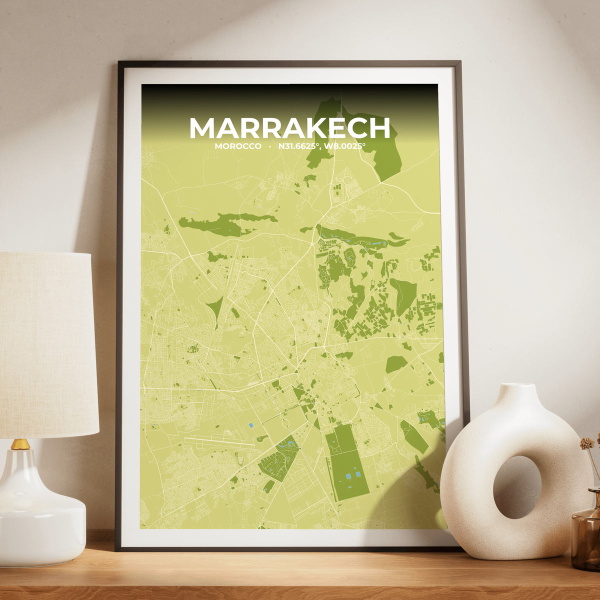 Marrakech Fern Map Poster