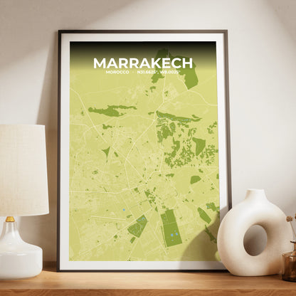 Marrakech Fern Map Poster
