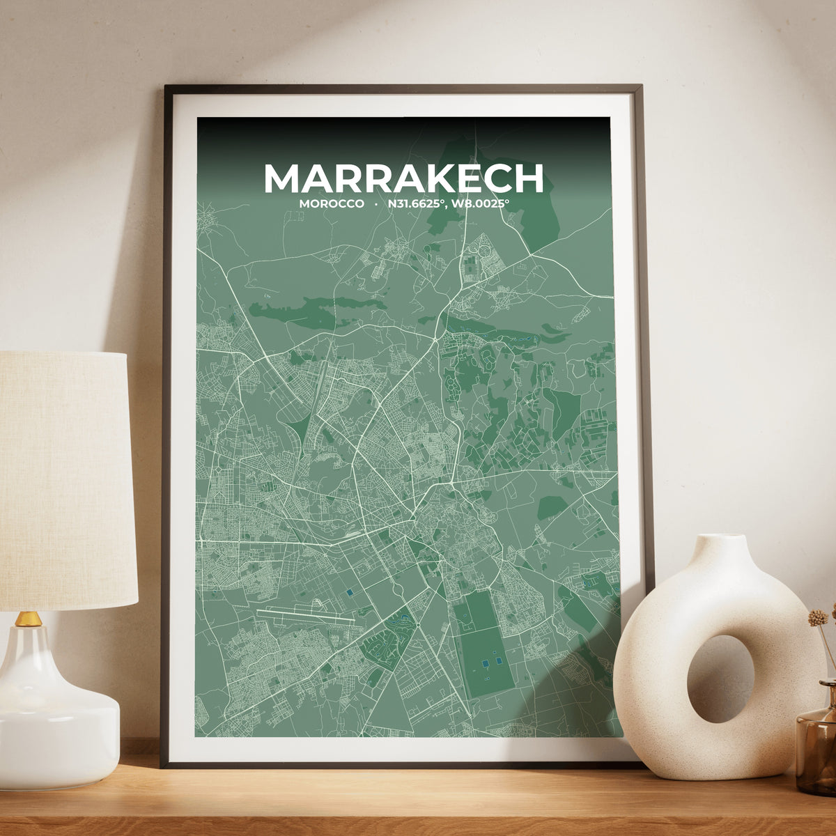 Marrakech Mist Map Poster