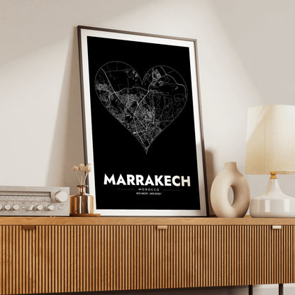 Marrakech Heart Map Poster