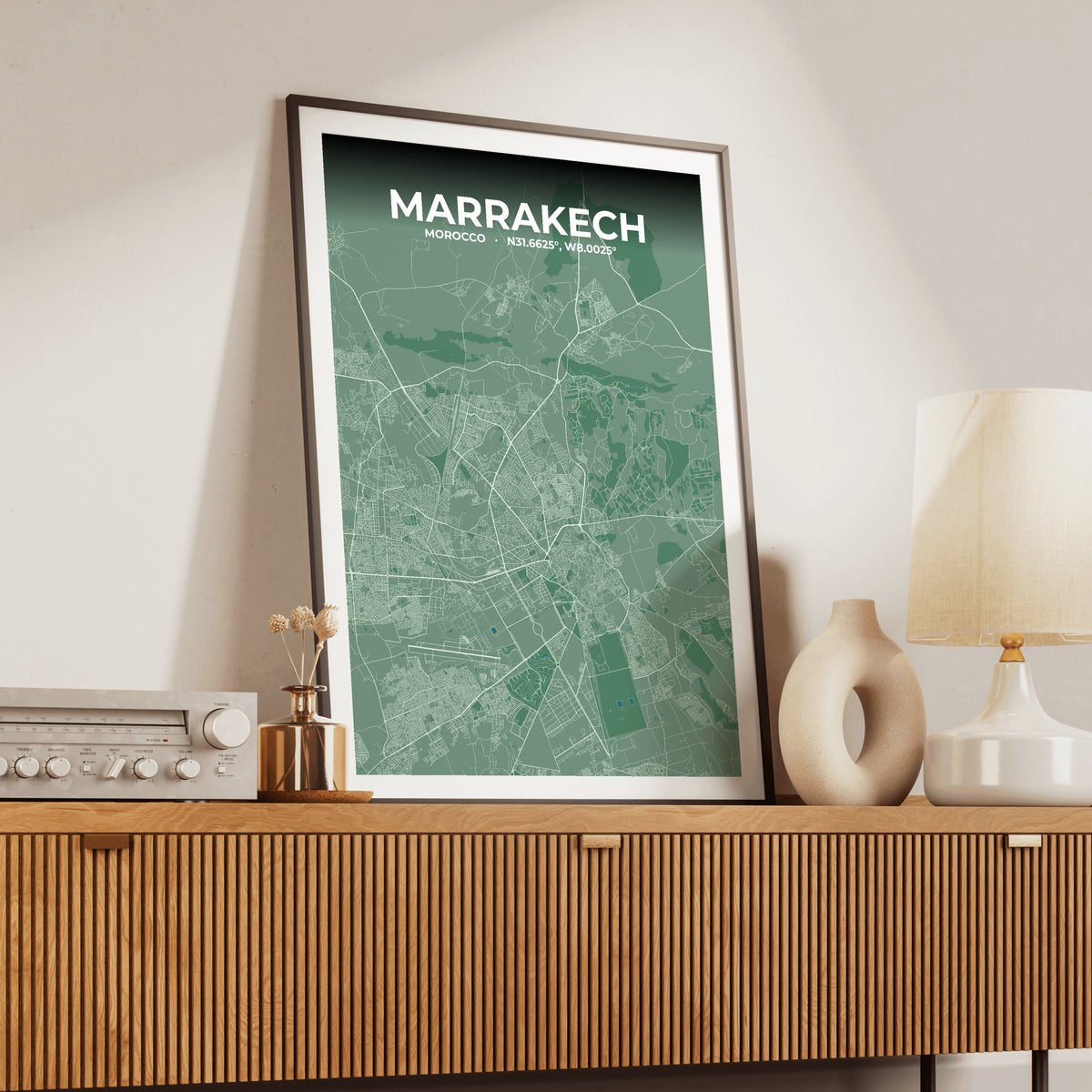 Marrakech Mist Map Poster