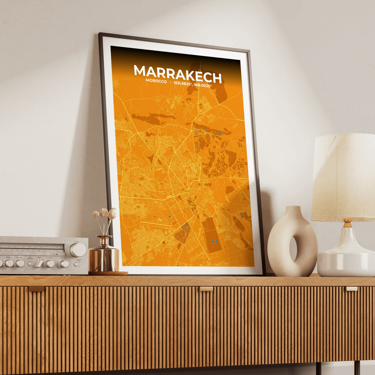 Marrakech Scorch Map Poster