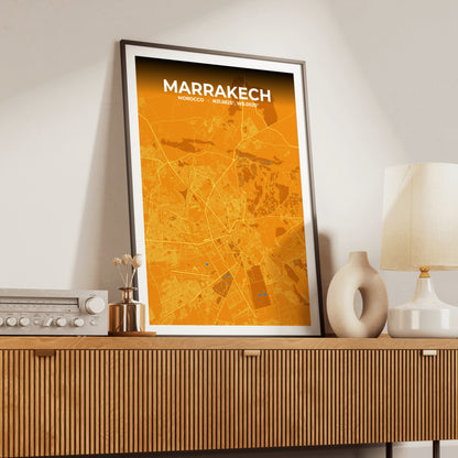Marrakech Scorch Map Poster