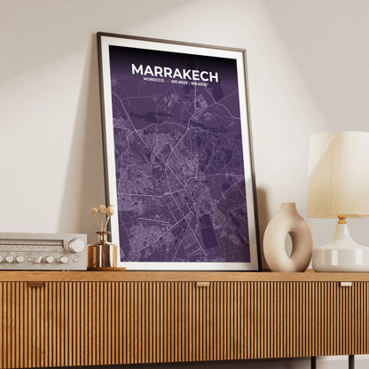Marrakech Dusk Map Poster