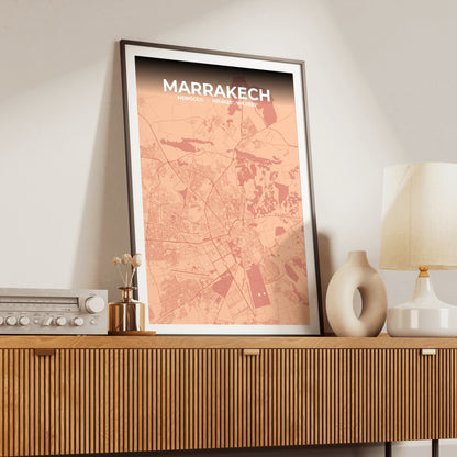 Marrakech Blush Map Poster