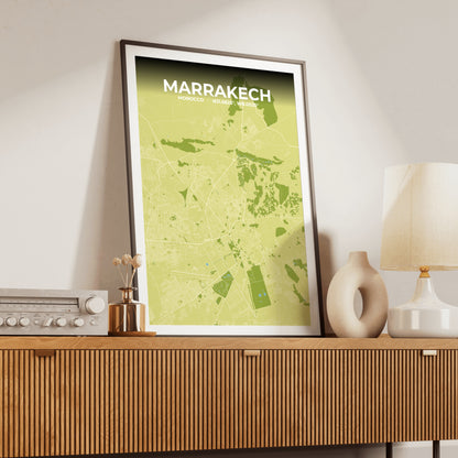 Marrakech Fern Map Poster