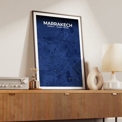 Marrakech Ink Map Poster