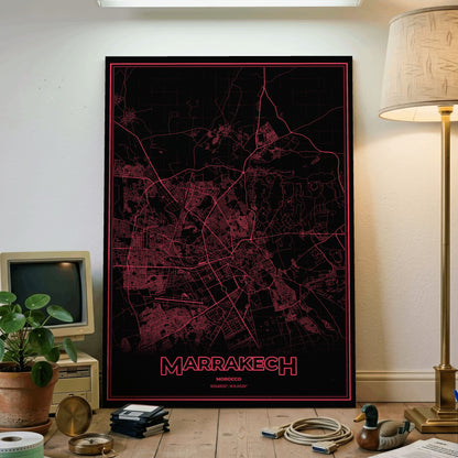 Marrakech Phosphor Map Poster - System Alert