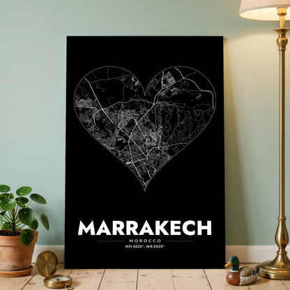 Marrakech Heart Map Poster