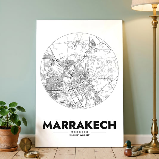 Marrakech Spot Map Poster