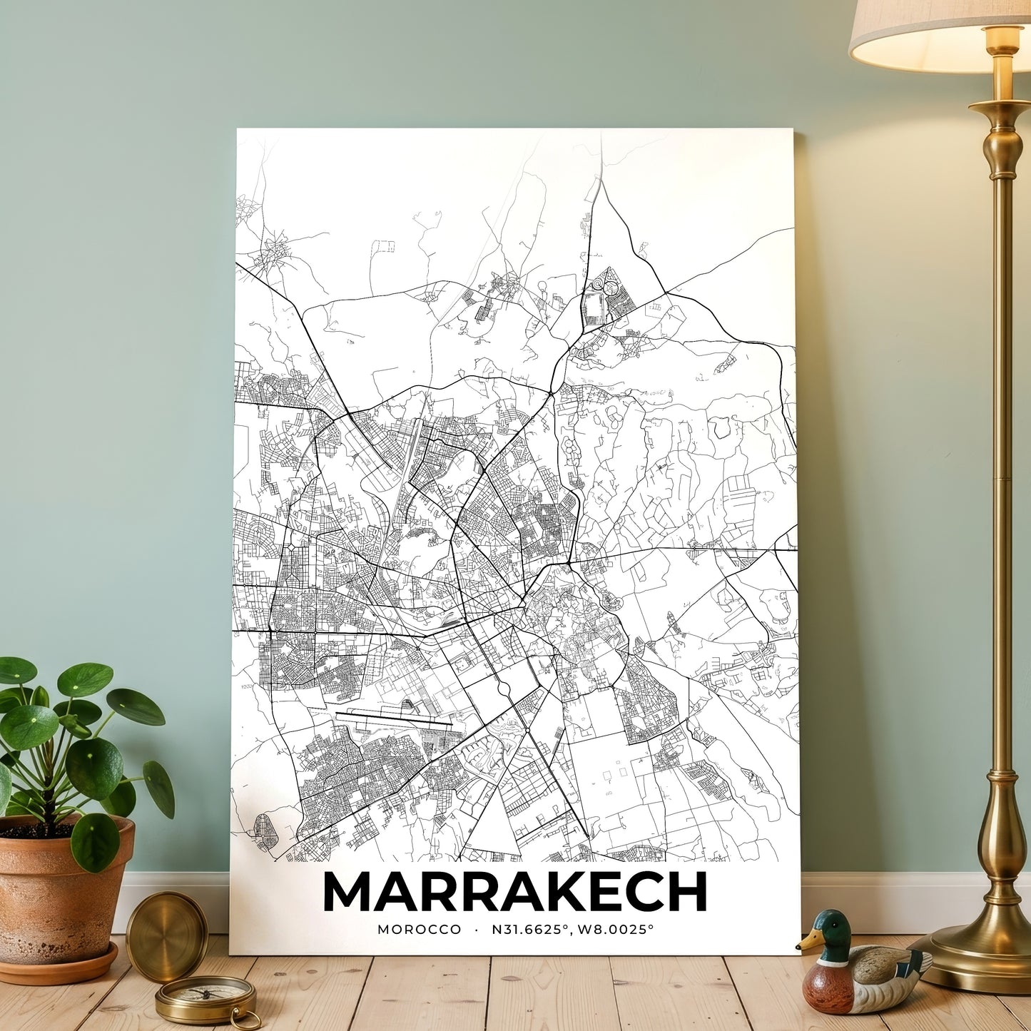 Marrakech Elegant Map Poster