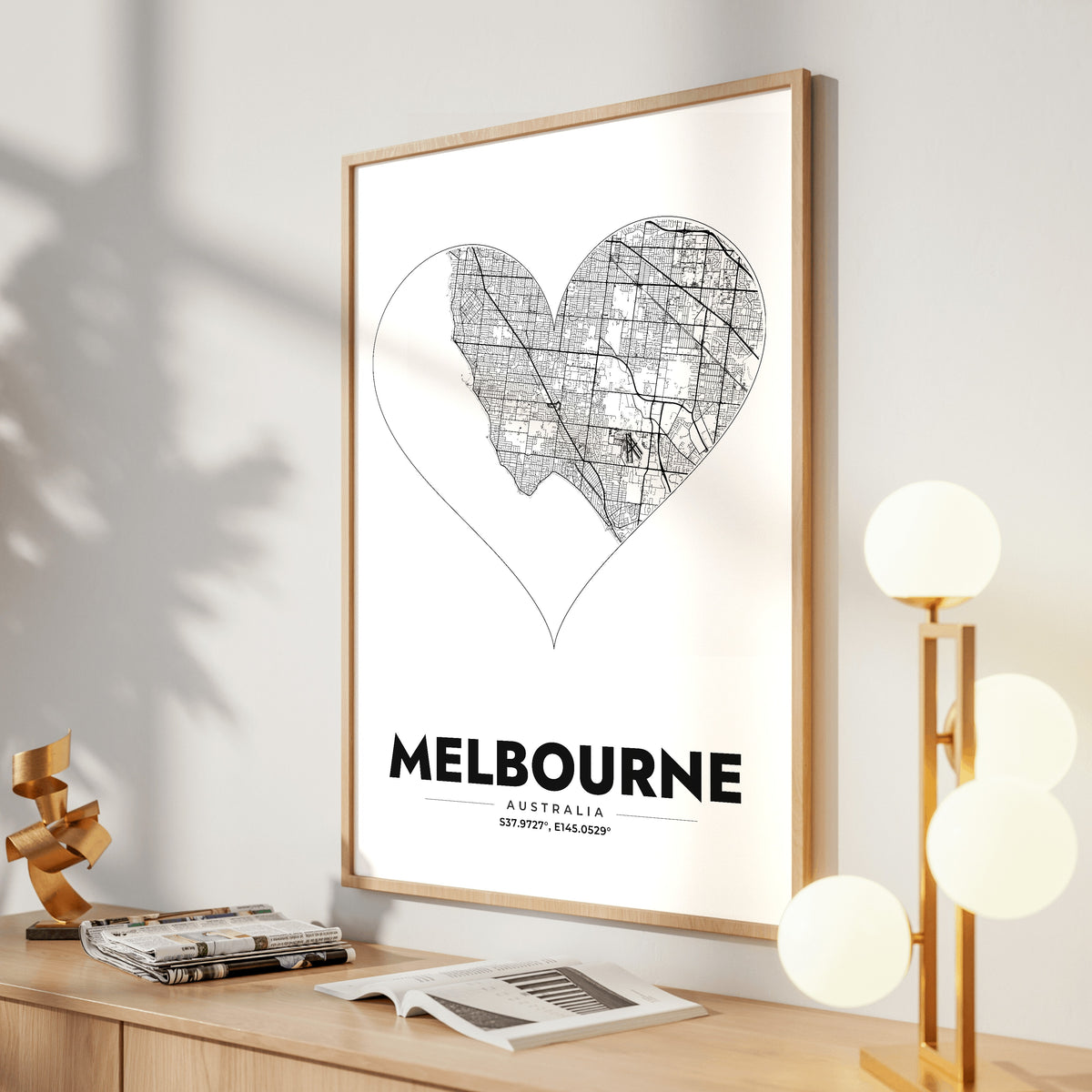 Melbourne Heart Map Poster