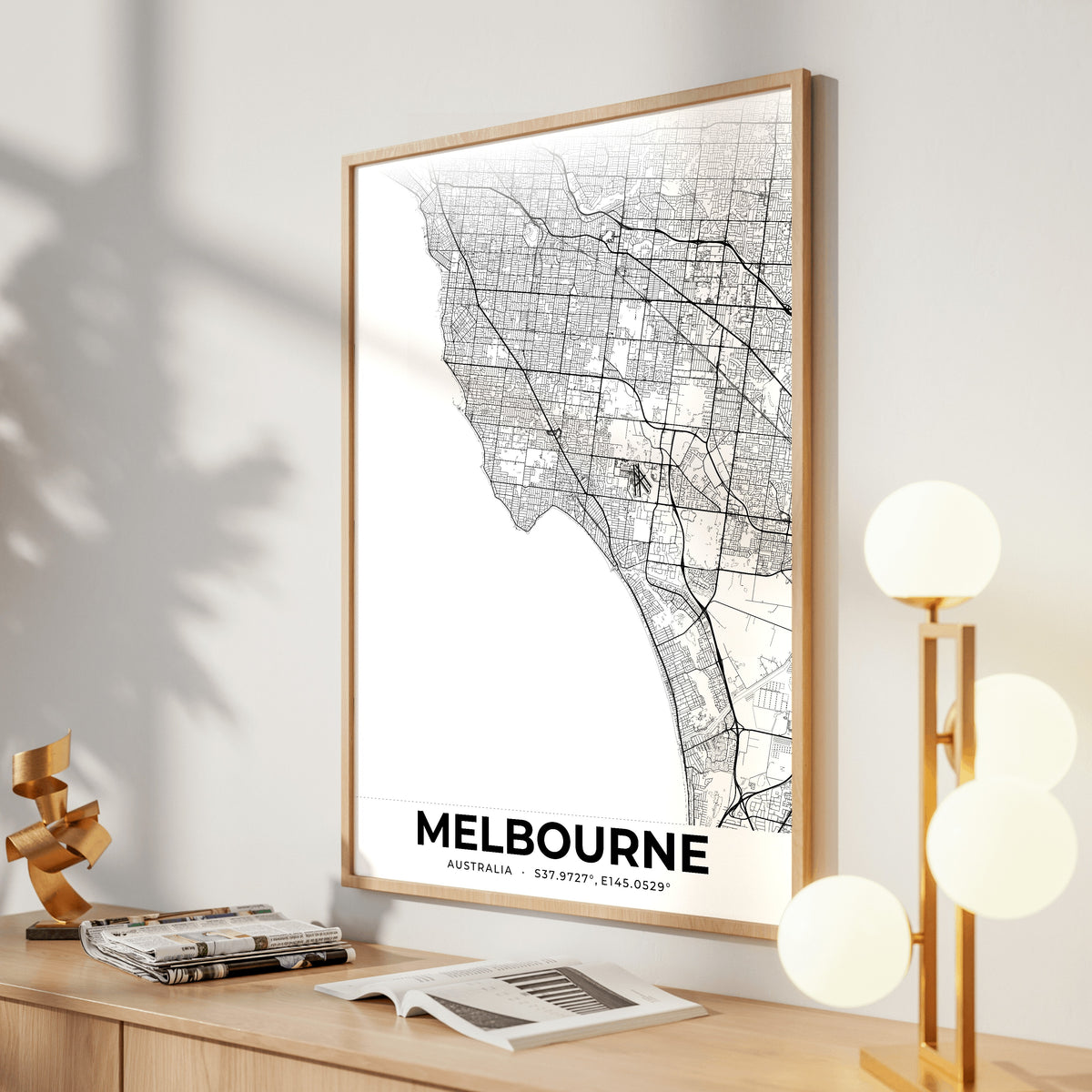 Melbourne Elegant Map Poster