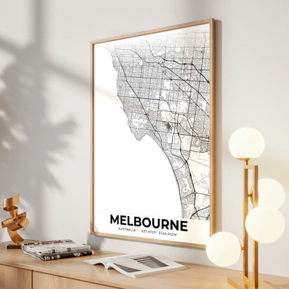 Melbourne Elegant Map Poster