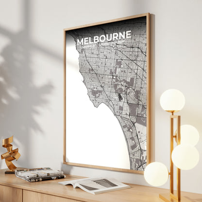 Melbourne Ash Map Poster