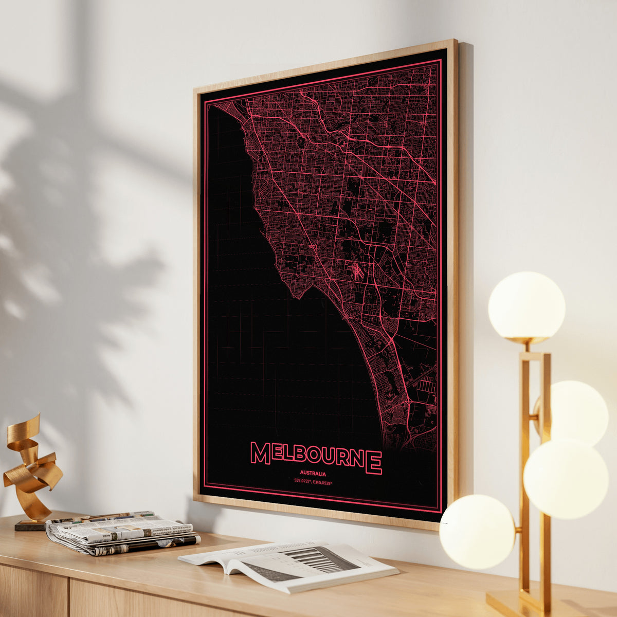 Melbourne Phosphor Map Poster - System Alert