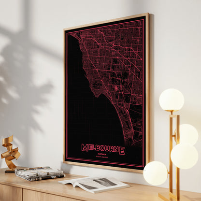 Melbourne Phosphor Map Poster - System Alert