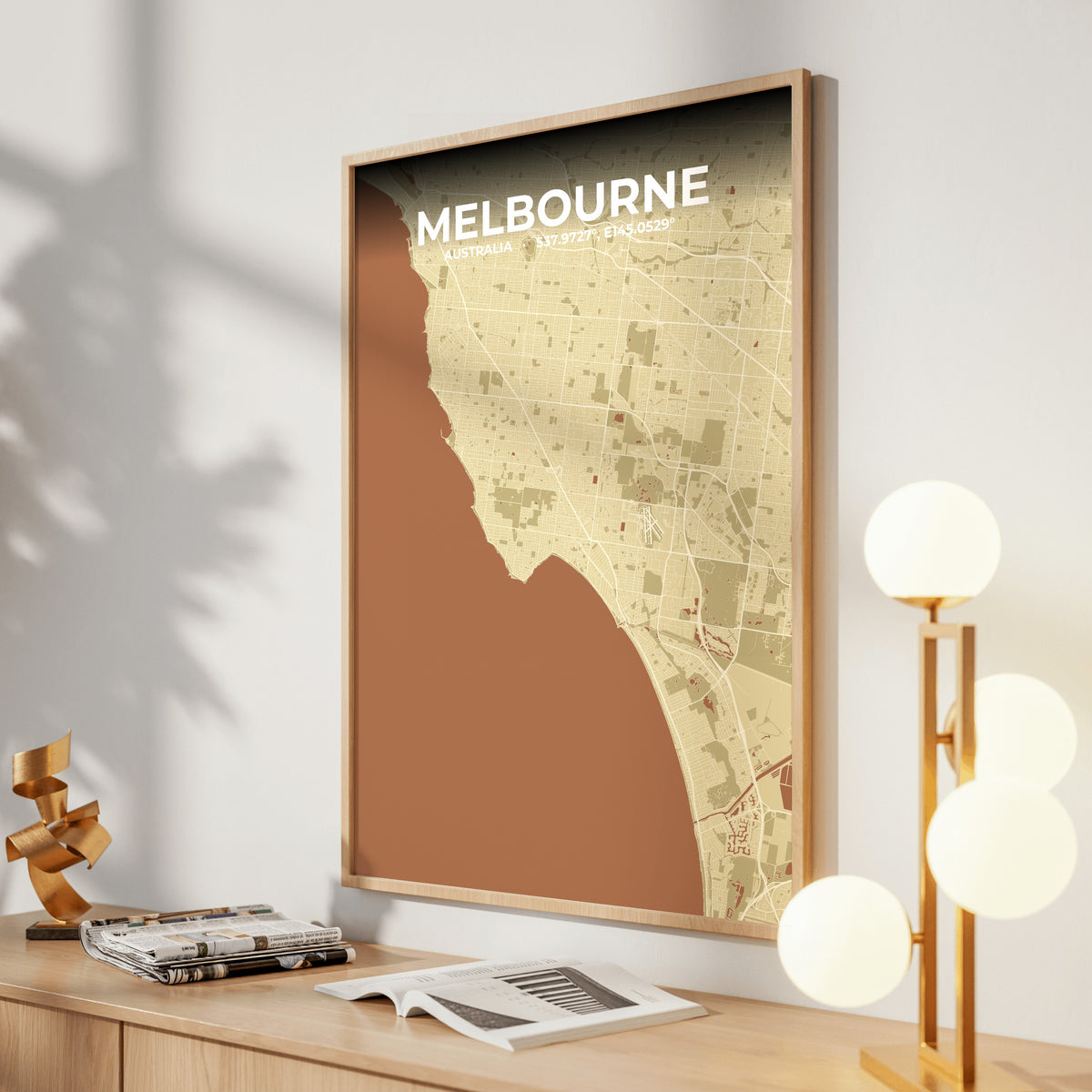 Melbourne Ember Map Poster