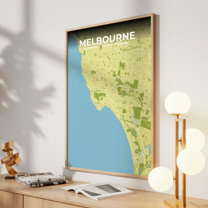 Melbourne Fern Map Poster