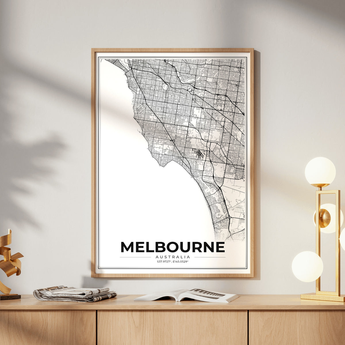 Melbourne Modern Map Poster