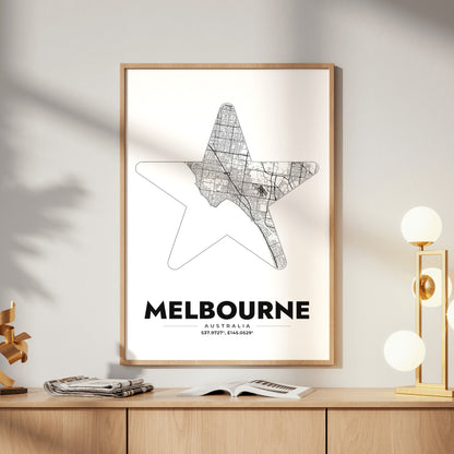 Melbourne Star Map Poster