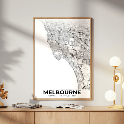 Melbourne Elegant Map Poster