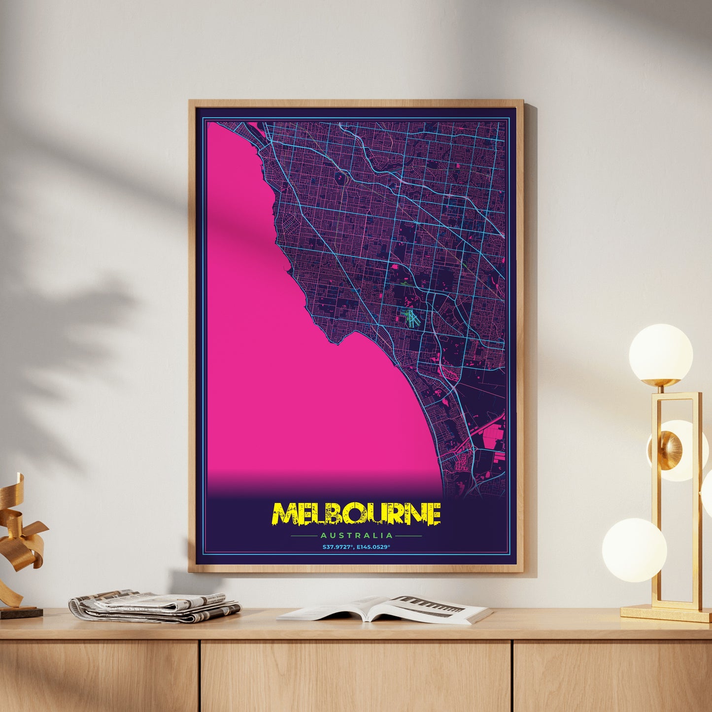 Melbourne Cyberpunk Map Poster