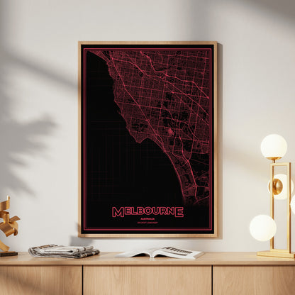 Melbourne Phosphor Map Poster - System Alert