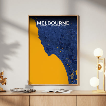 Melbourne Ink Map Poster