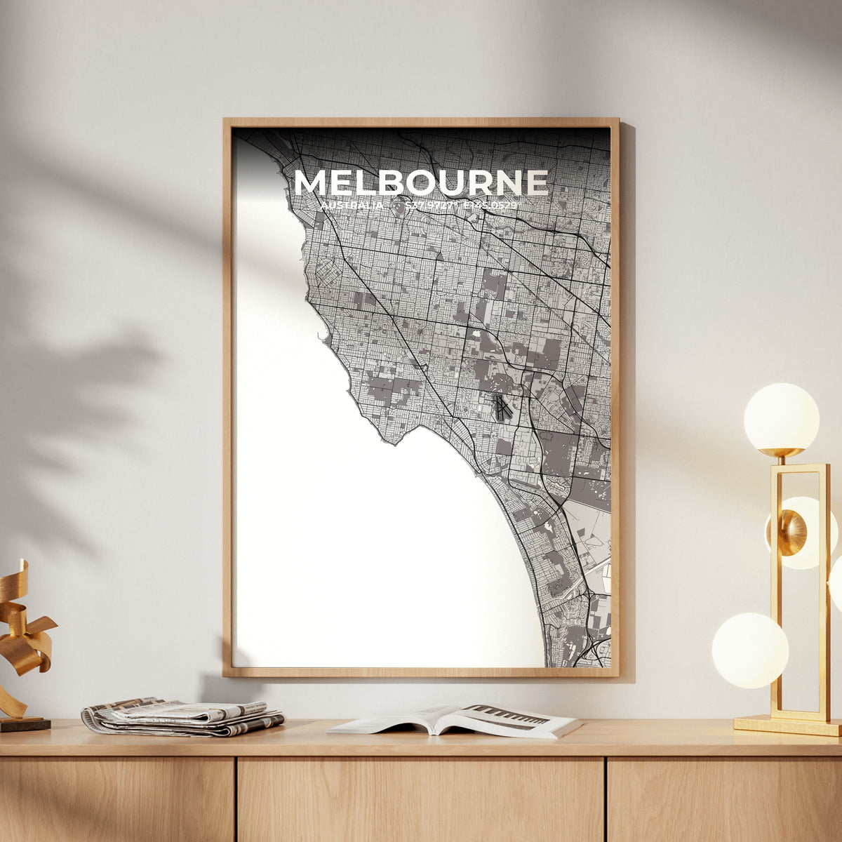 Melbourne Ash Map Poster