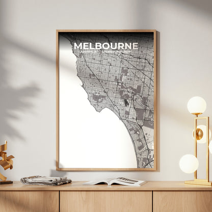 Melbourne Ash Map Poster