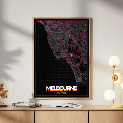 Melbourne Retro Map Poster