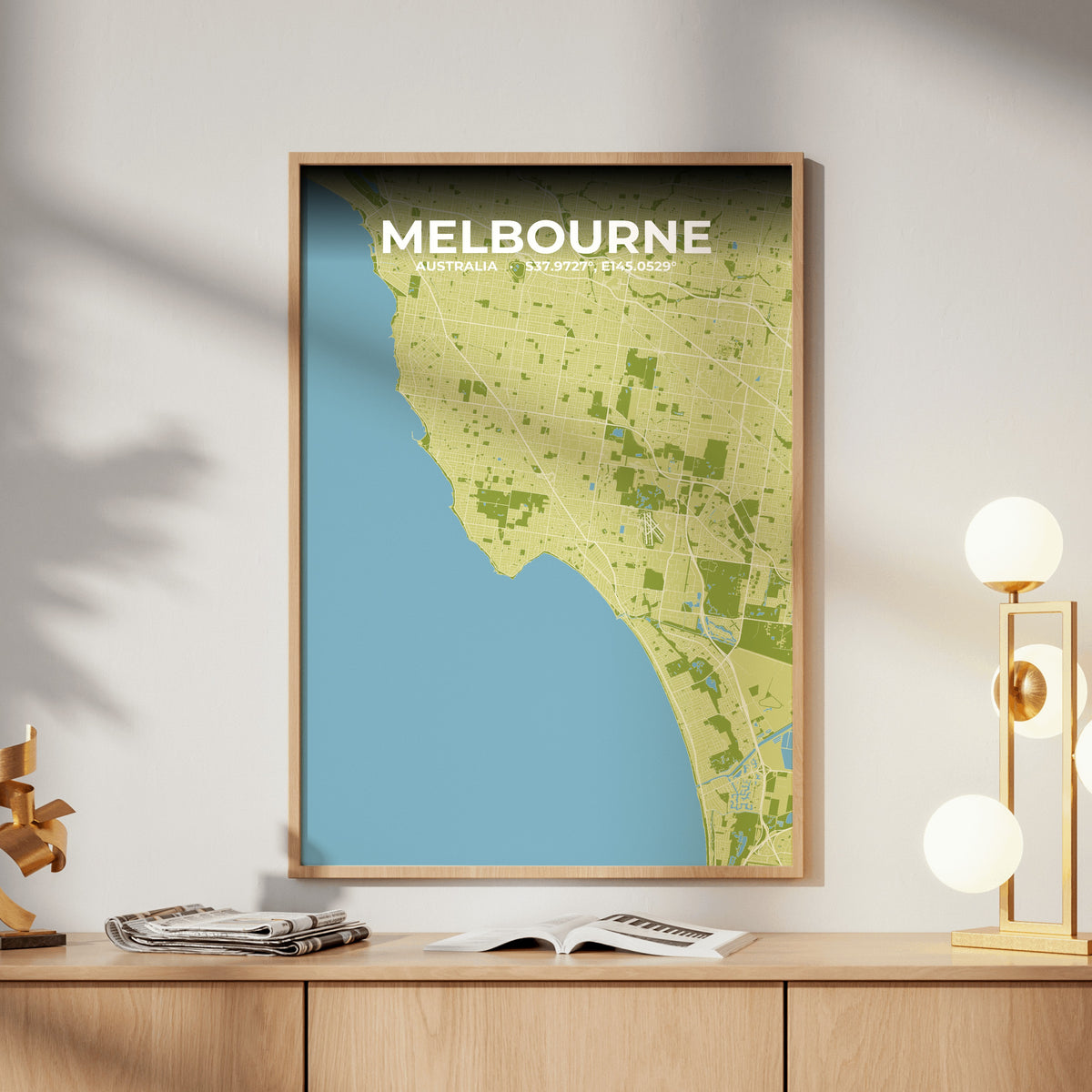 Melbourne Fern Map Poster
